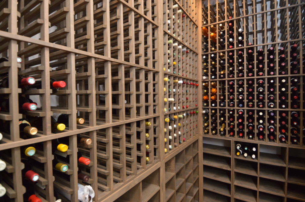 This is an example of a rustic wine cellar in Orange County.