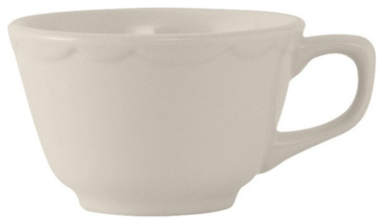 Shell 7 oz Round Cup Scalloped Edge in Eggshell American White - Case of 36