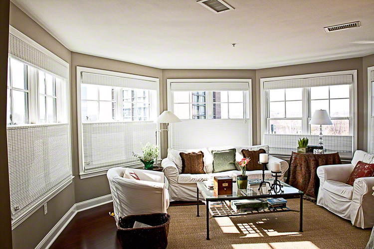 Photo of a large traditional sunroom in Boston with dark hardwood floors, no fireplace and a standard ceiling.