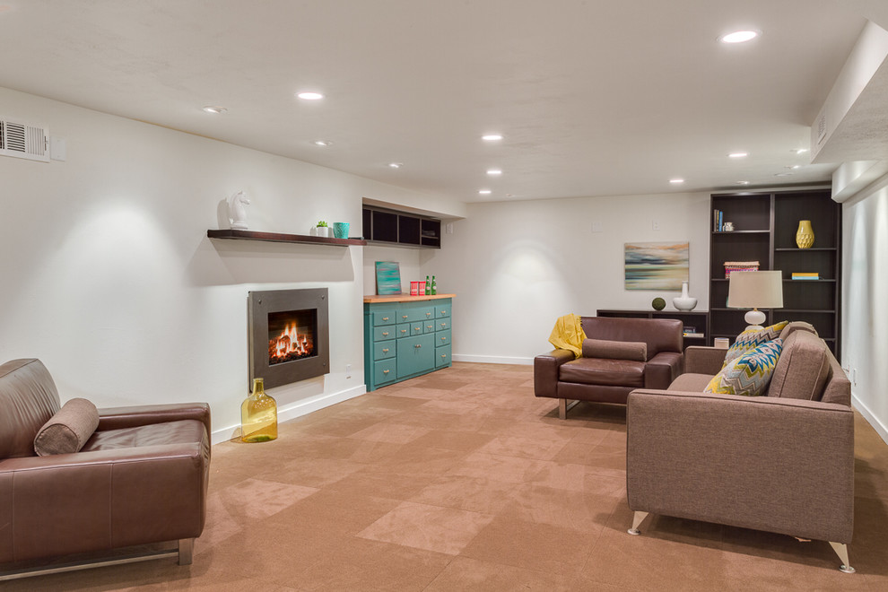 Inspiration for a midcentury basement in Seattle.