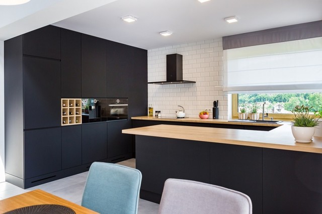 Matte Black Modern Kitchen - Contemporary - Kitchen - Other - by Cronos  Design