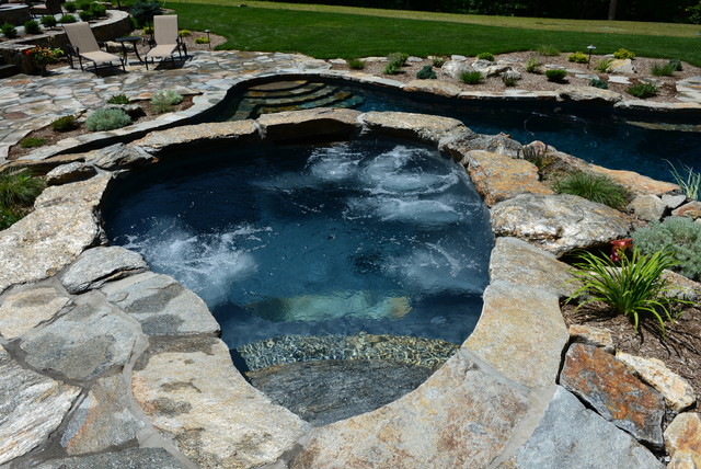 Pool Spa Built Into Hillside Rustic Swimming Hot