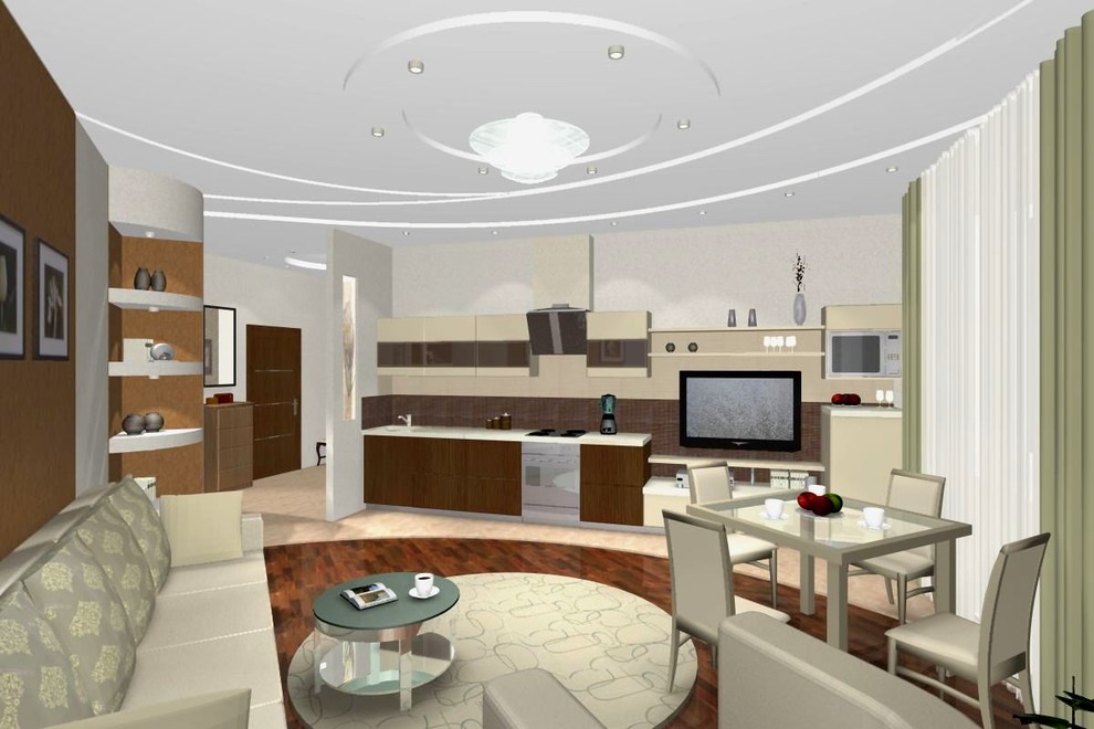 Интерьер квартиры с нестандартной гостиной