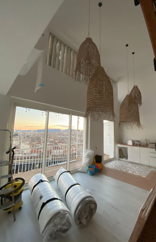 Projet Nédélec, rénovation d'un appartement avec mezzanine, rooftop et balcon.