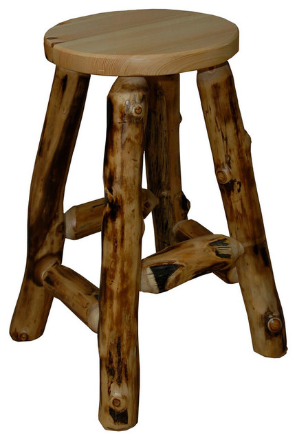 Rustic Aspen Log 24 Bar Stool Stools And Counter Rustic Aspen Log 24 Bar Stool