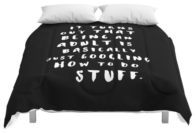 Society6 Being An Adult Comforter Contemporary Comforters And