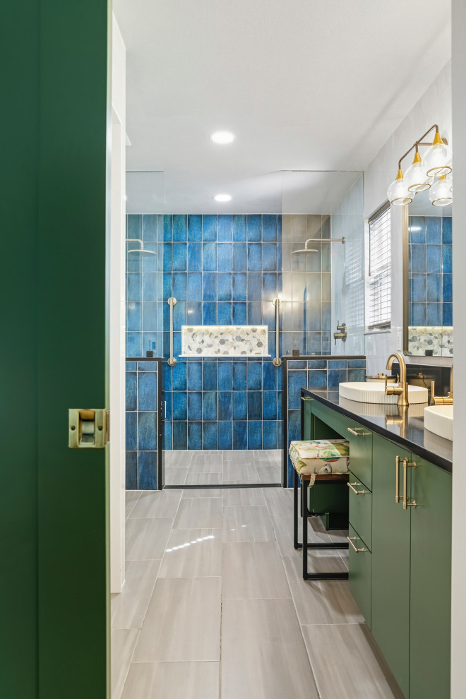 Emerald and Indigo Mosaic Bath