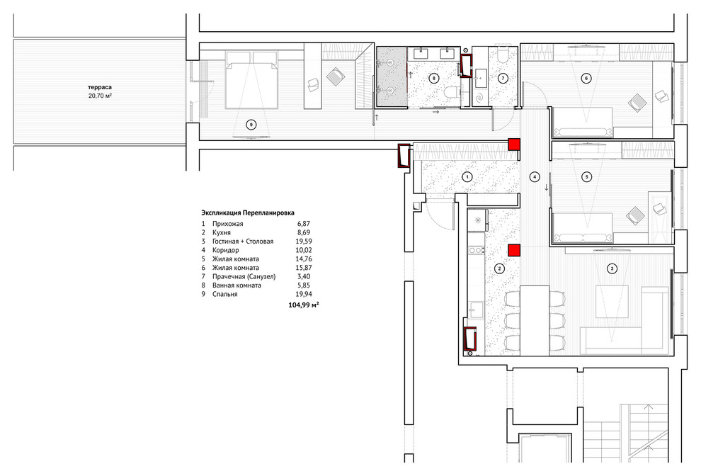 эскизная перепланировка