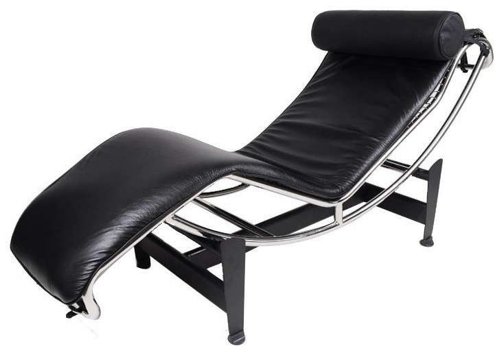 Le Corbusier LC4 Lounge Chair - Aniline Leather, Black