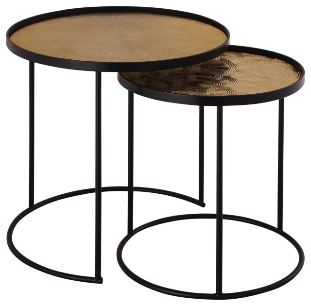 Eve Round Nesting Tables Transitional Coffee Table Sets by HedgeApple Houzz