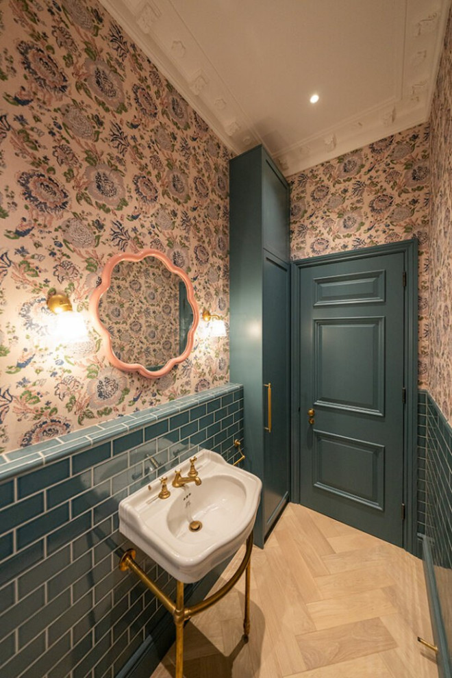 Contemporary cloakroom in London.