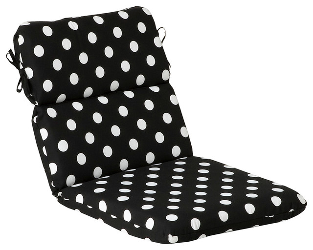 Polka Dot Rounded Corners Chair Cushion Contemporary Outdoor