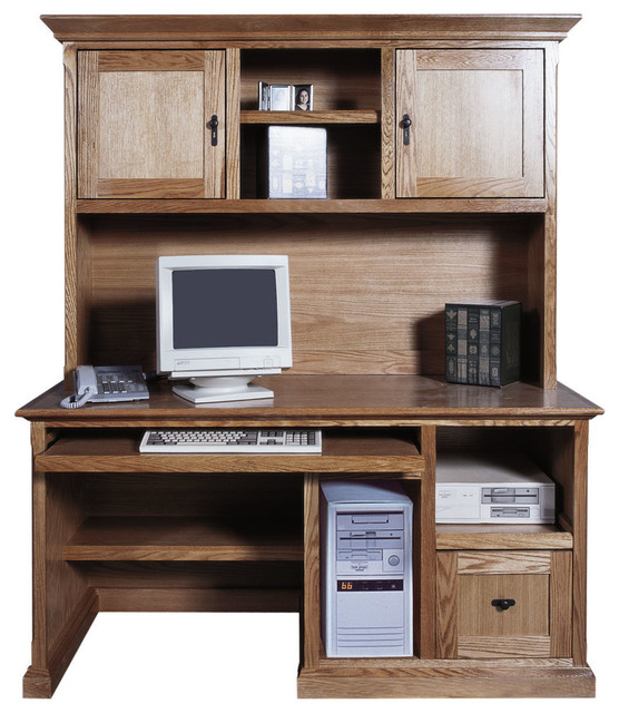 Bullnose Desk and Hutch Transitional Desks And Hutches by Oak Arizona