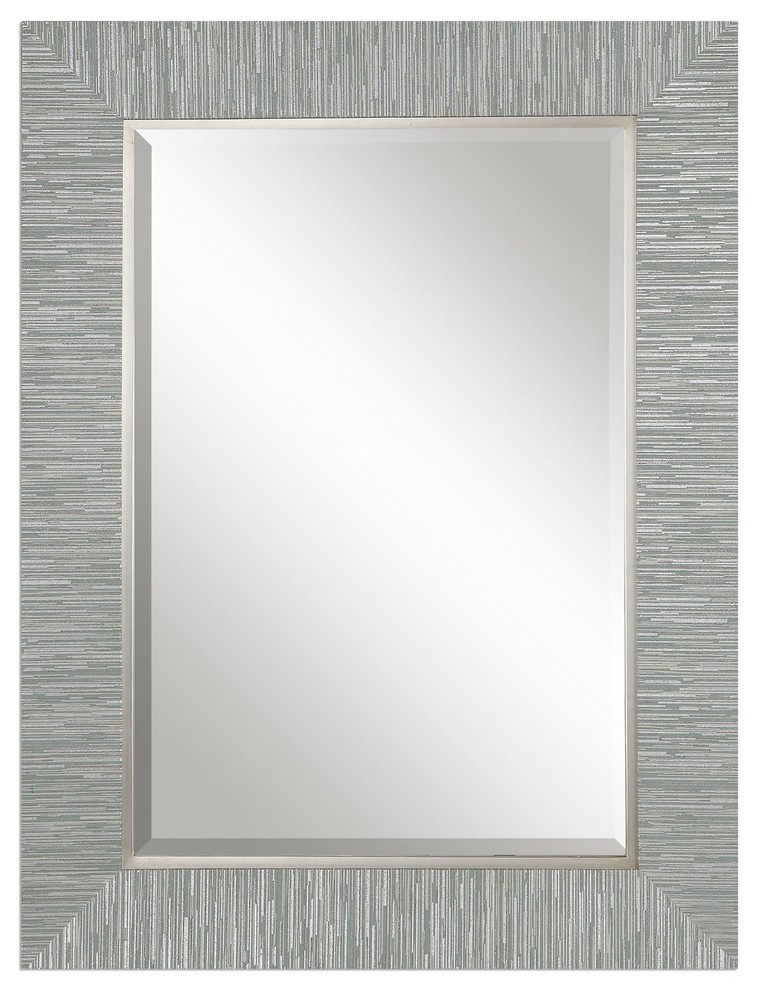 Uttermost Belaya Gray Wood Mirror Transitional Wall Mirrors by