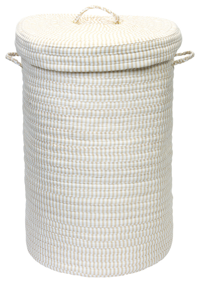 Ticking Stripe Laundry Hamper, Canvas