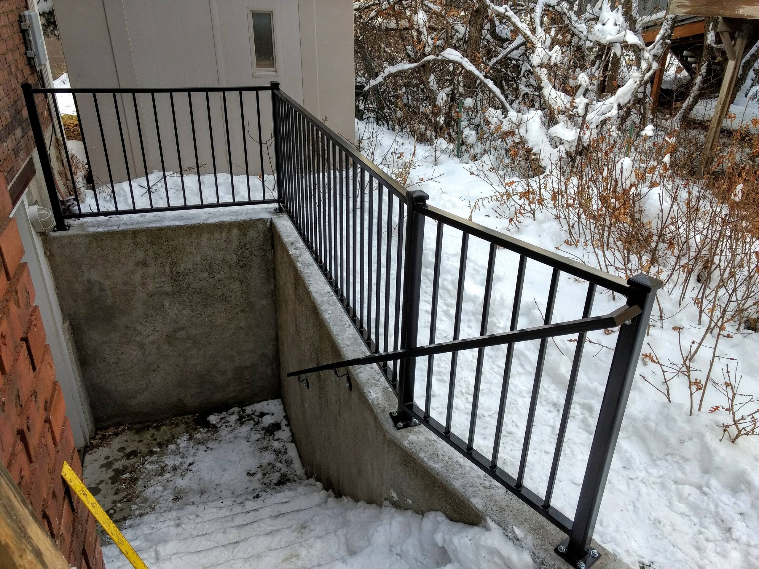 Basement entry guard rail & handrail
