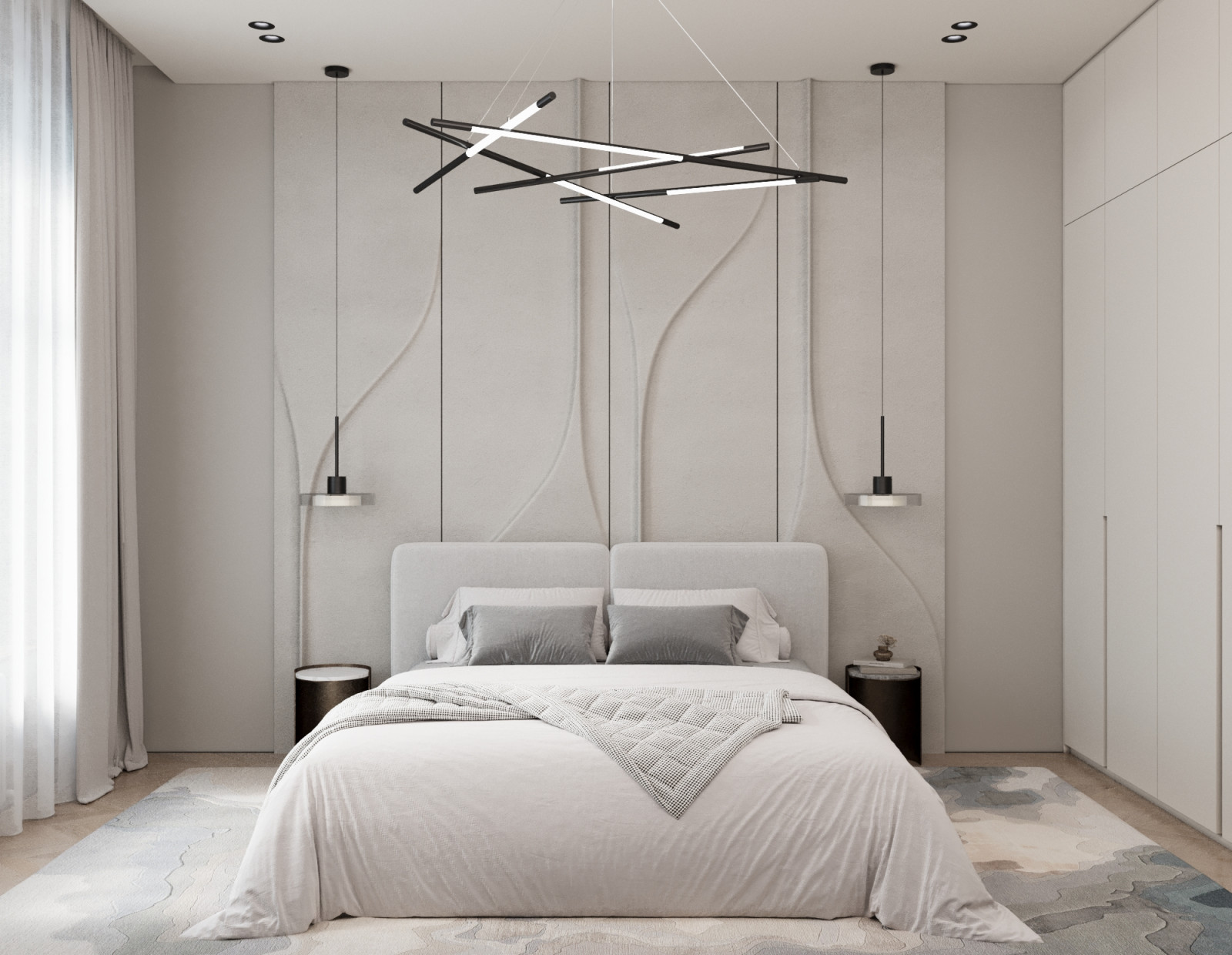 Современный минимализм спальня 2