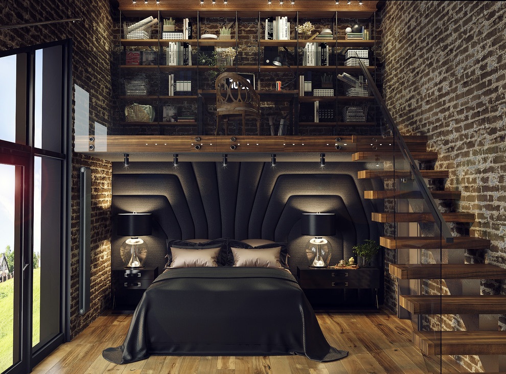 спальня с рабочим кабинетом