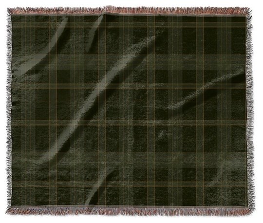 "Tartan Plaid in Hunter Green" Woven Blanket 60"x50"
