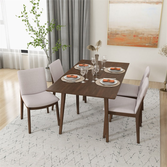 Dolores Mid Century Modern Kitchen Table and Chairs for 4 - Midcentury ...