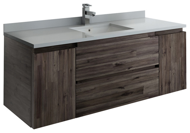 Formosa Wall Hung Modern Bathroom Cabinet With Top & Sink - Modern