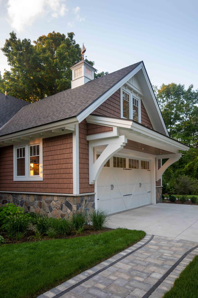 Mid-sized attached two-car garage photo