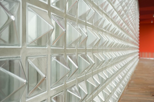 Pyramid Shaped Glass Blocks For A Partition Wall For A