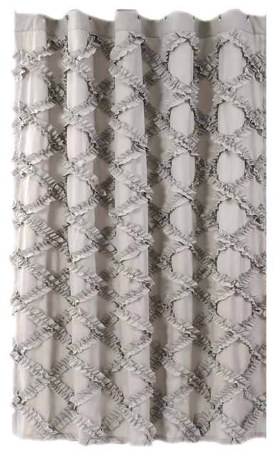 Ruffle Diamond Shower Curtain Gray  72x72 