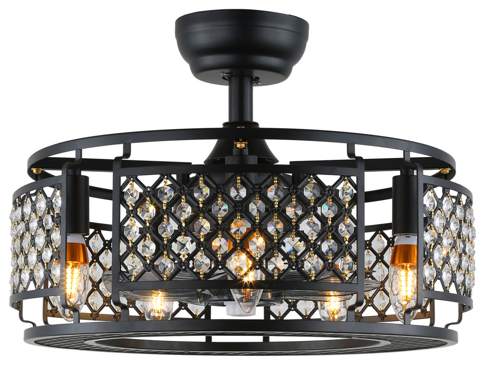 8Blade Wagon Wheel Ceiling Fan With Remote Control and Light Kit