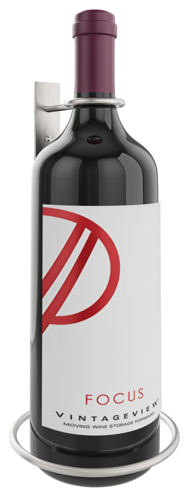 W Series Perch  1-Bottle Vertical Metal Wine Rack, Brushed Nickel, Magnum