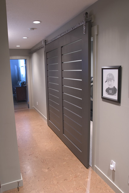 Sliding Barn Door Contemporary Hall Edmonton By Habitat Studio