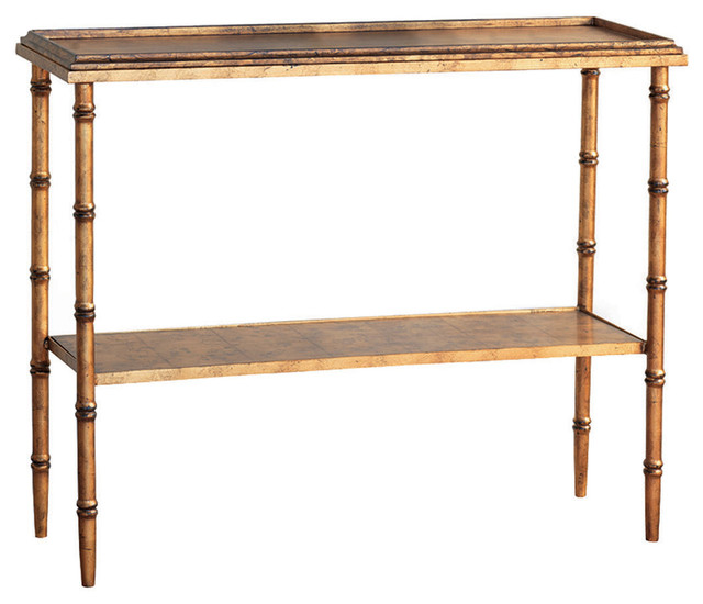 Doheny Hollywood Regency Faux Bamboo Console Transitional Doheny Hollywood Regency Style Gold Faux Bamboo Console