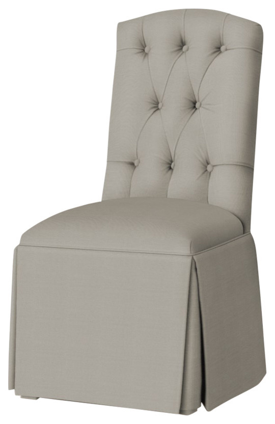 Hampton Tufted Back Skirted Parsons Chair Cream Contemporary Dining Chairs By Sloane 