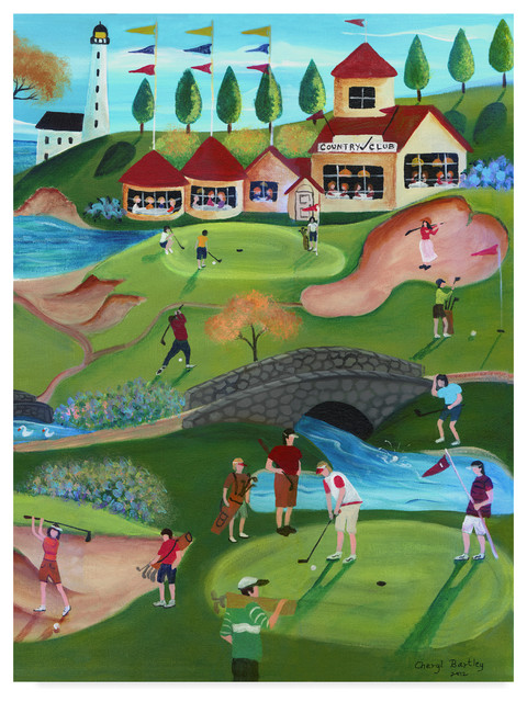 Cheryl Bartley Country Golf Club Canvas Art 24 X32 Beach Style Prints And Posters By Trademark Global