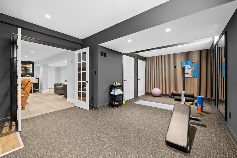 Wood Paneling & Acoustic Treatment | Basement Gym