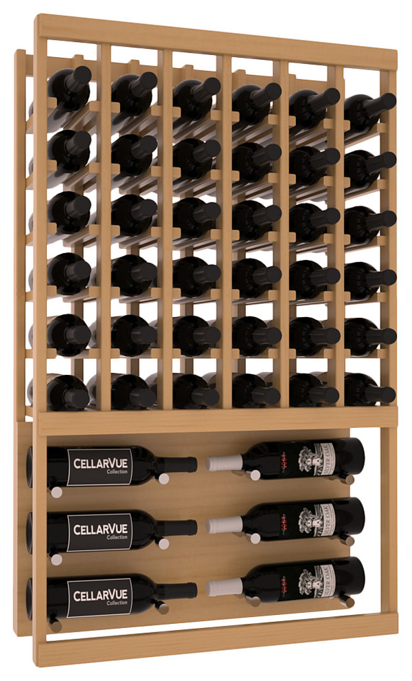 CellarVue Ponderosa Pine Showcase Wine Rack, Pine Unstained