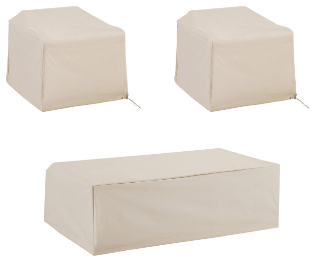 3-Piece Furniture Cover Set, Tan, 2 Chairs, Coffee Table