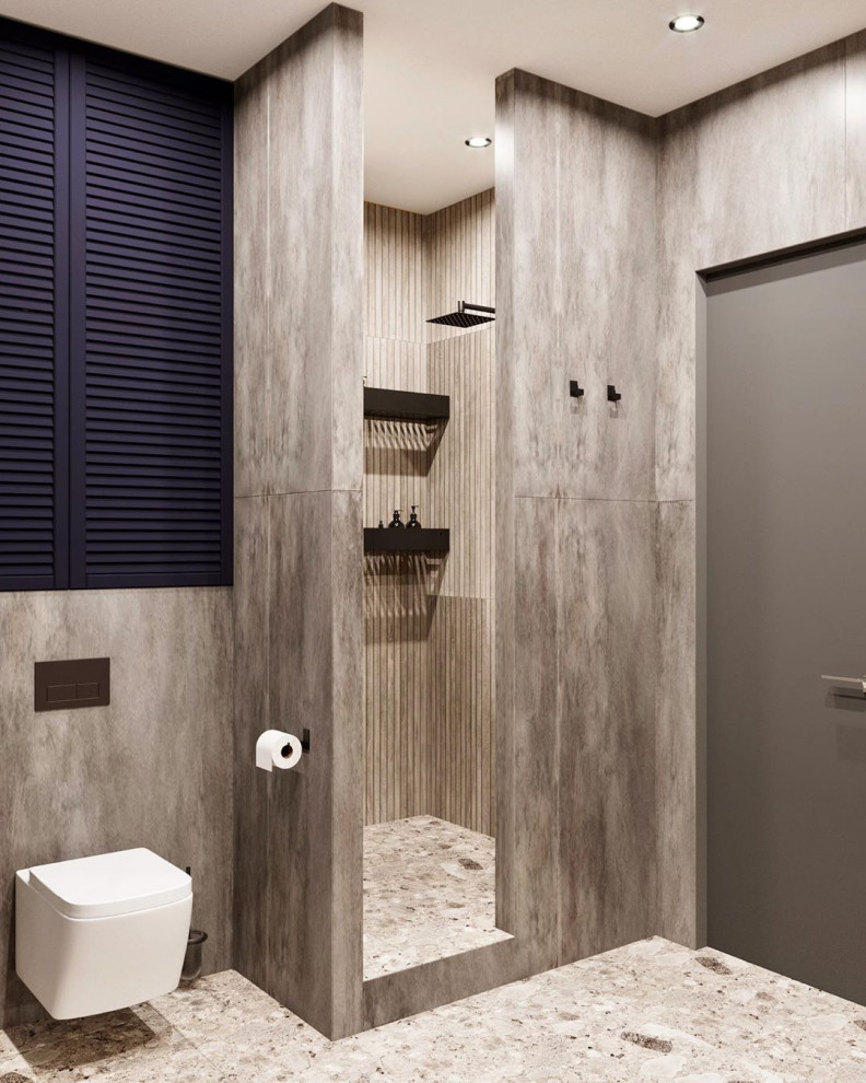 Дизайн-проект гостевого санузла в современном стиле в ЖК ‘Небесный’