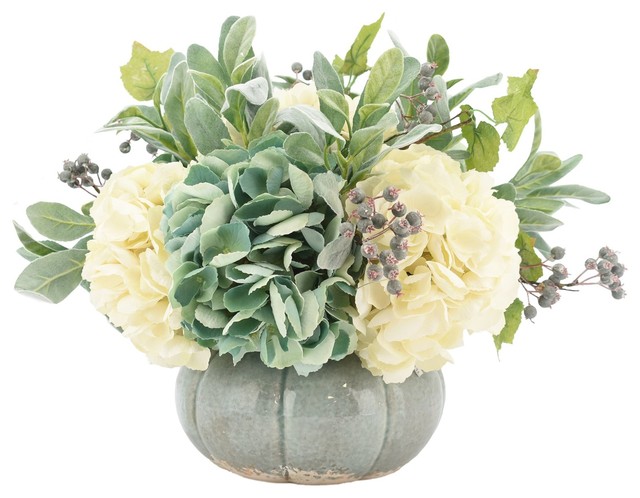 Artificial Plant Flower Blueberries Bouquet Indoor Home Floral Decor Blue