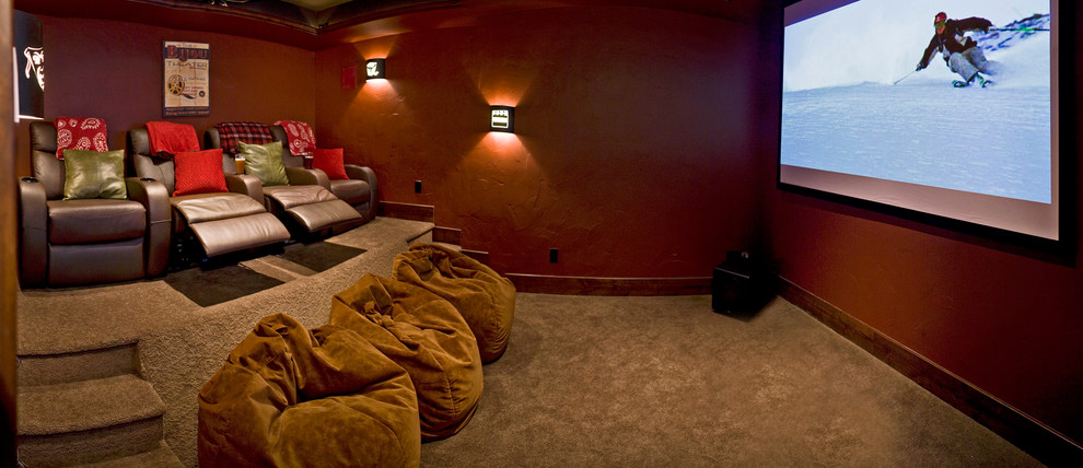This is an example of a country home theatre in Denver.