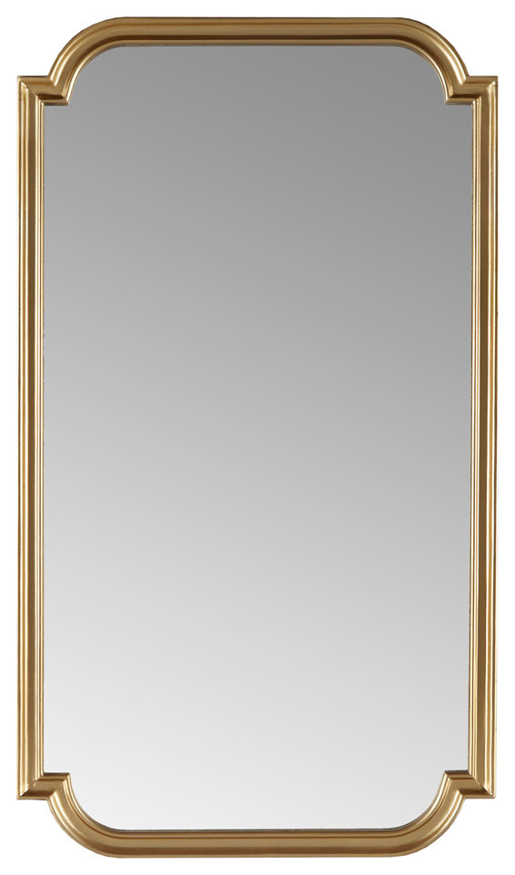 Madison Park Adelaide Gold Scalloped Wood Wall Mirror Traditional