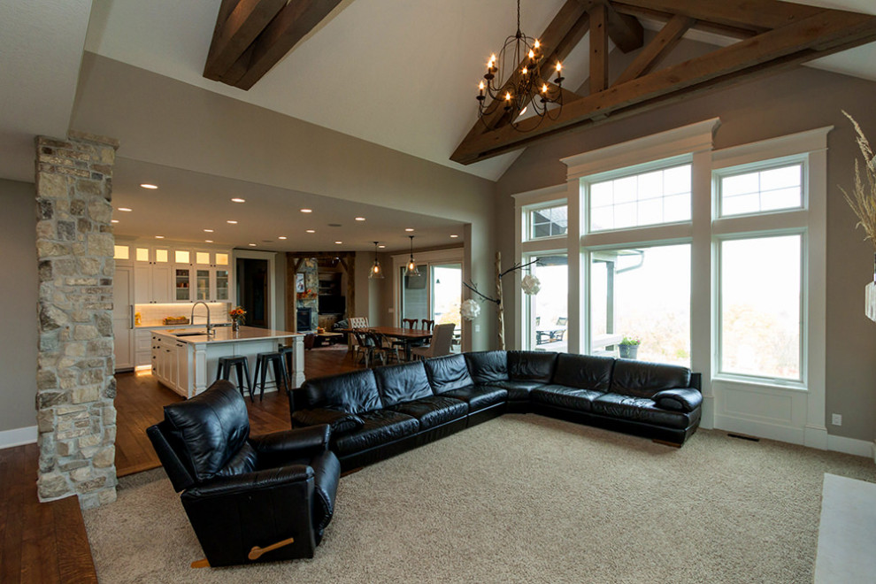 Craftsman 1 1/2 Story House Plan #64118 - Craftsman - Living Room ...
