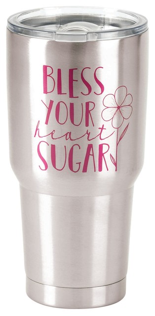 Stainless Steel Cold Or Hot Cup Tumbler Bless Your Heart Stainless Steel  30 Oz.