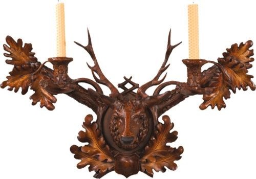 Candle Sconce Rustic Stag Head Hand-Cast Resin OK Casting