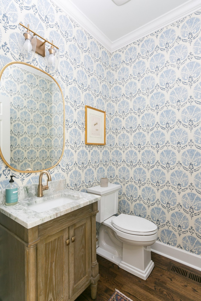 Inspiration for a transitional powder room remodel in Charleston