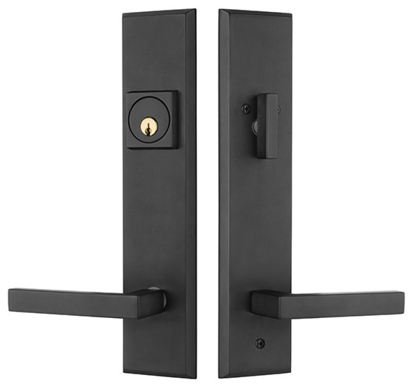 Times Square Entry Door Lock Handleset With Delta Lever Oil Rubbed Bronze