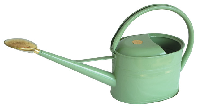 Haws 1 3 Gallon Slimcan Outdoor Metal Watering Can Traditional Haws 1 3 Gallon Slimcan Outdoor Metal Watering Can Sage