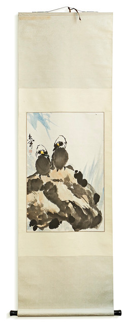 Chinese Scroll with Two Birds