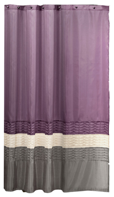 Mia Purple Gray Shower Curtain 72x72, Purple Grey Shower Curtain