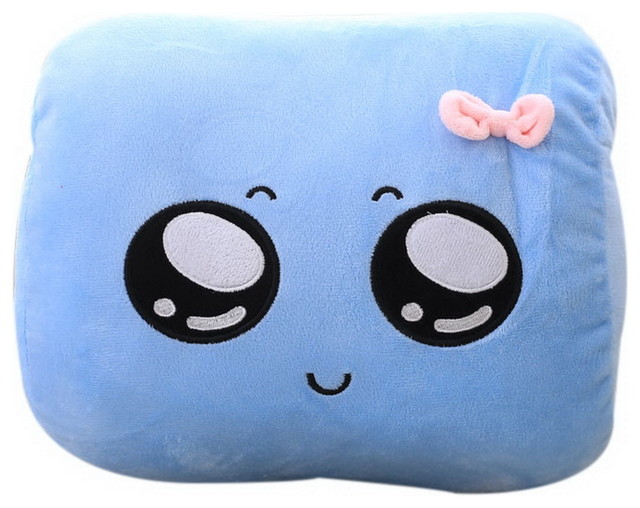 Cute Hand Hold Pillow Office Nap Rest Pillow Big Eyes Emoji Warm